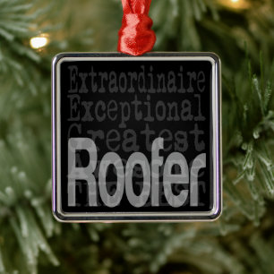 Roofer Extraordinaire Metal Tree Decoration