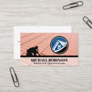 Roofer   House Shingles Business Card