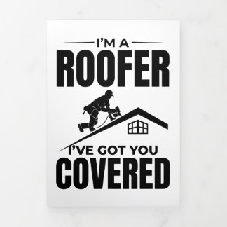 Roofer - I've Got You Covered Roofing Design  Tri-Fold Invitation