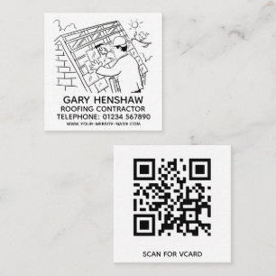 Roofer or Roofing Contractor Square Business Card