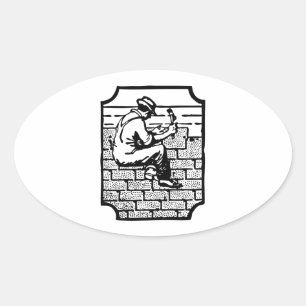 Roofer Oval Sticker