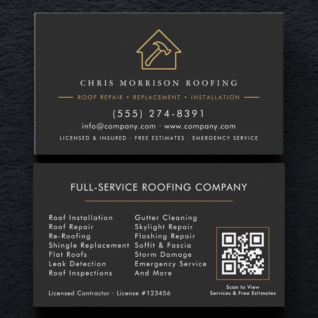 Roofer QR Code Business Card (Creator Uploaded)