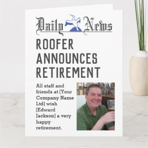 Roofer Retirement Card to Personalise