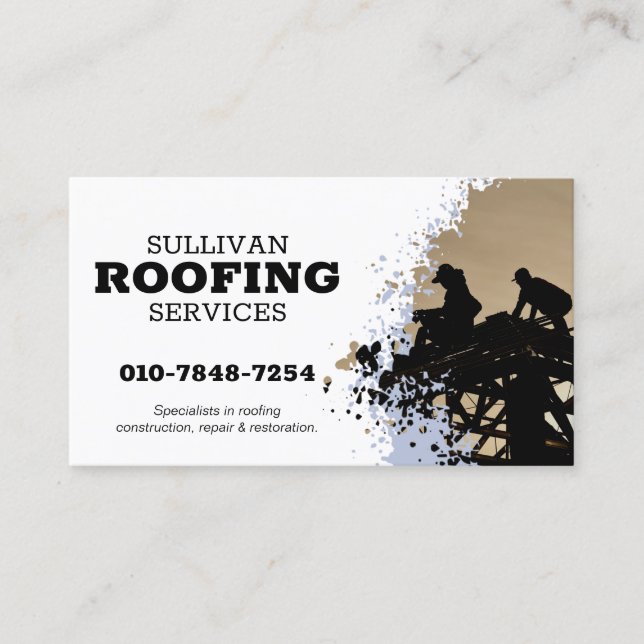 Roofer Roofing Construction Contractor  Business Card (Front)