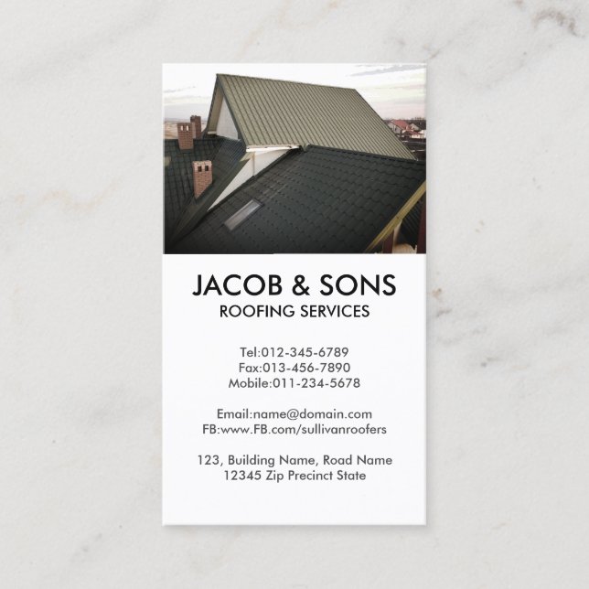 Roofer Roofing Construction Contractor  Business Card (Front)