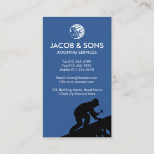Roofer Roofing Construction Contractor  Business Card