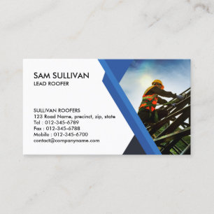 Roofer Roofing Construction Contractor  Business Card