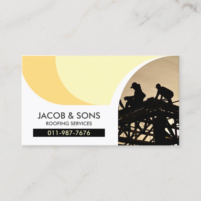 Roofer Roofing Construction Contractor  Business Card (Front)