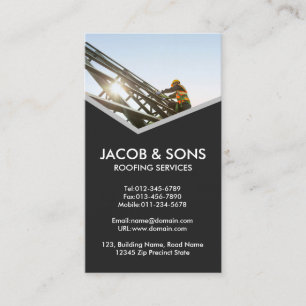 Roofer Roofing Construction Contractor  Business Card