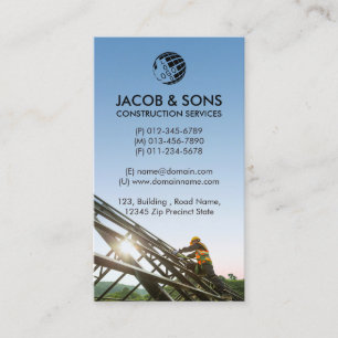Roofer Roofing Construction Contractor  Business Card