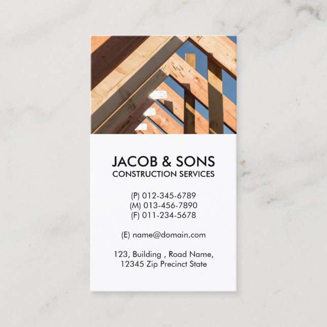 Roofer Roofing Construction Contractor  Business Card (Front)