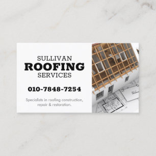 Roofer Roofing Construction Contractor  Business Card
