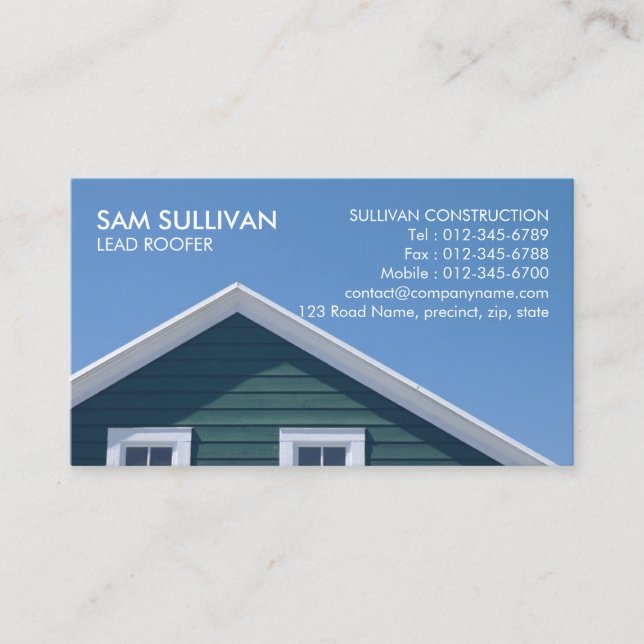 Roofer Roofing Construction Contractor  Business Card (Front)