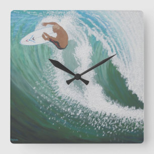 roofer surfer square wall clock