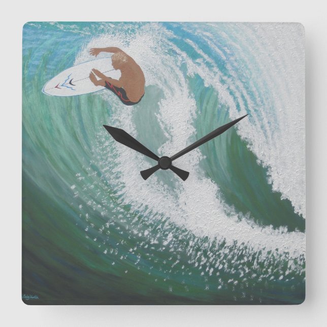 roofer surfer square wall clock (Front)