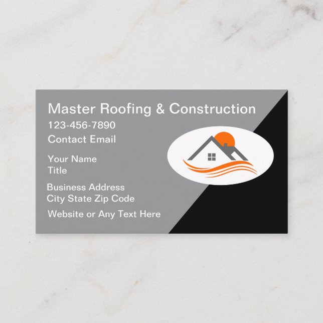 Roofing And Construction Modern Business Cards (Front)