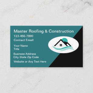 Roofing And Construction Modern Business Cards