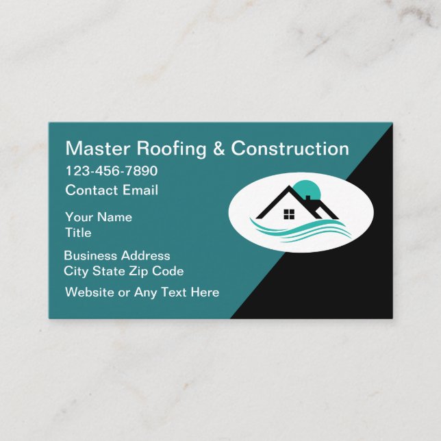 Roofing And Construction Modern Business Cards (Front)