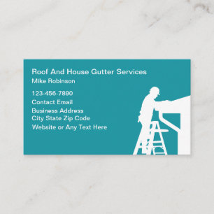 Roofing And House Gutters Theme Construction Business Card