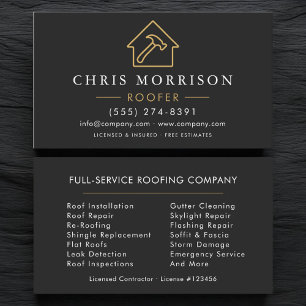 Roofing Black Gold Business Card
