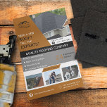Roofing Business Gold Flyer<br><div class="desc">Designed for the roofing company owner,  manager or employee.  All text and photos are 100% customisable.  This product is a great way to promote  your business and generate sales.  By 1Bizchoice (rights reserved).</div>