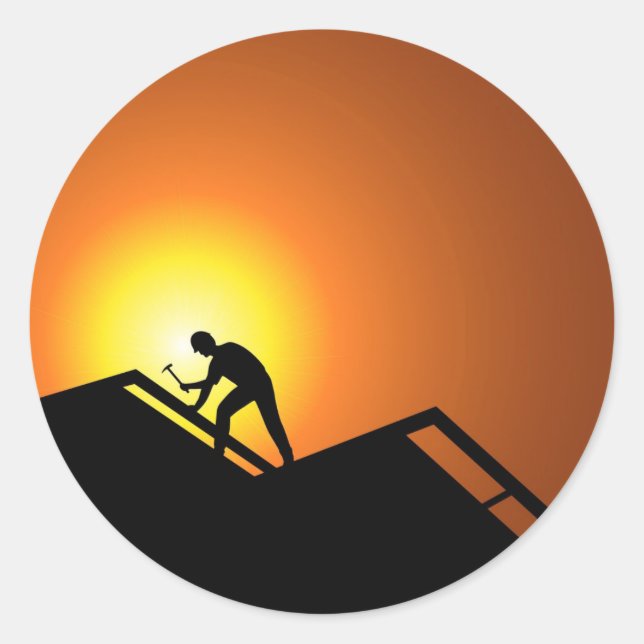 Roofing Classic Round Sticker (Front)