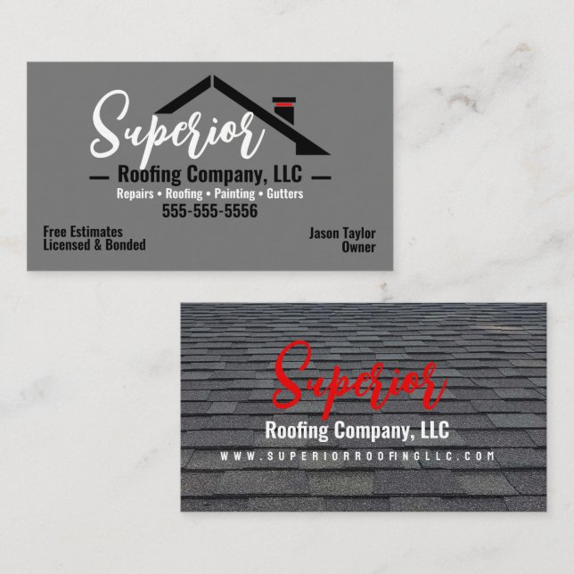 Roofing Company Business Card (Front/Back)