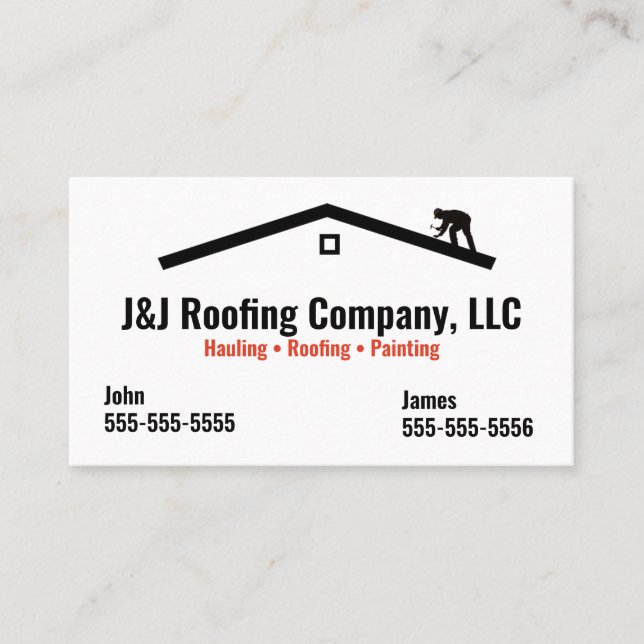 Roofing Company Business Card (Front)