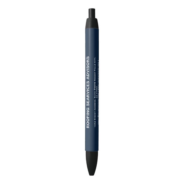 Roofing Company | Custom Logo Services Black Ink Pen (Front Vertical)