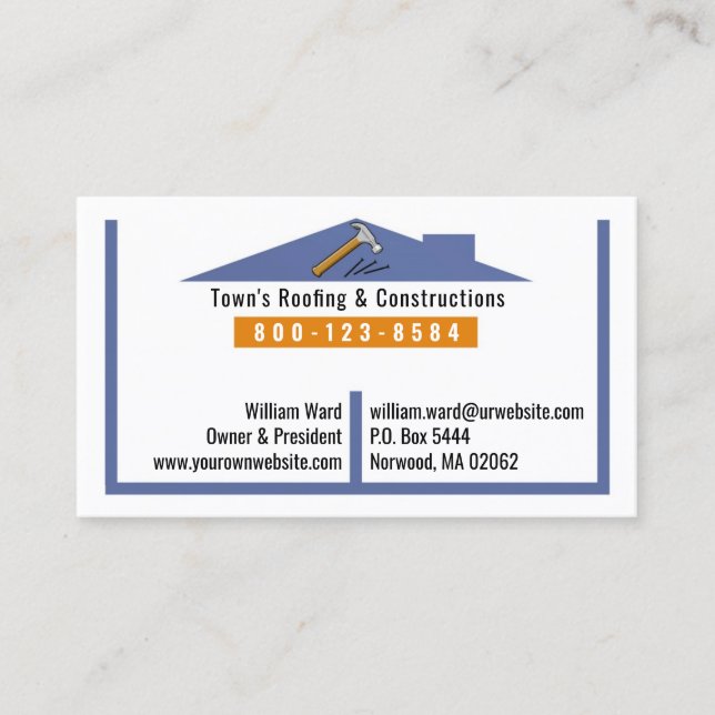 Roofing Construction Business Card (Front)