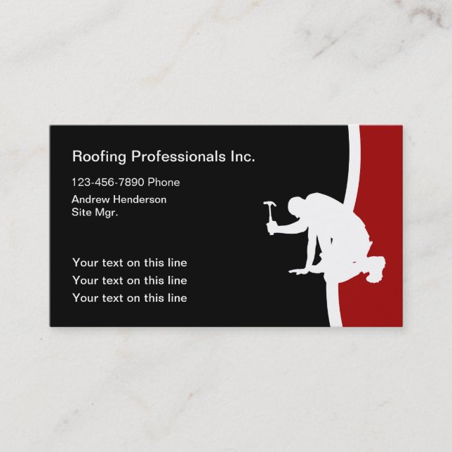 Roofing Construction Business Cards (Front)