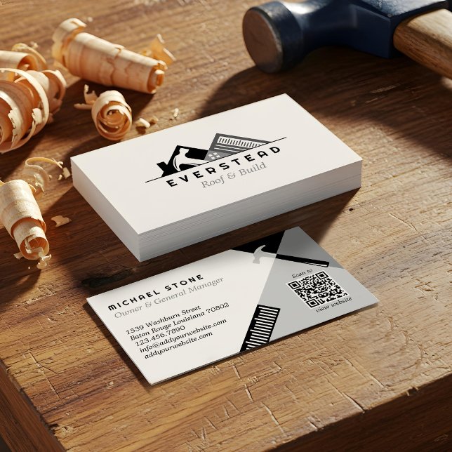 Roofing Construction Home Improvement Tools Logo Business Card (Roofing Construction Home Improvement Tools Logo Business Card)