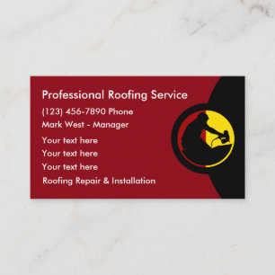 Roofing Construction Modern Unique Business Cards