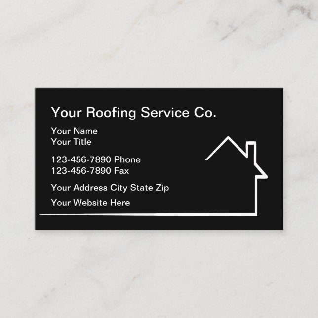 Roofing Construction Services Business Card (Front)