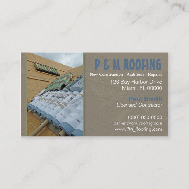 Roofing Contractor Business Card (Front)