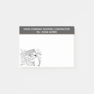 Roofing Contractor Cartoon Theme to Personalise Post-it Notes