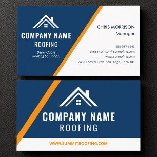 Roofing Contractor House Repair Company Business Card
