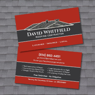Roofing Contractor - Roofer Services Business Card