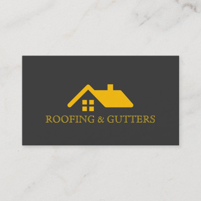 Roofing Gutters Construction Business Card (Front)