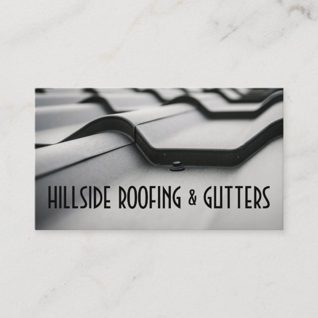 Roofing, Gutters, Construction Business Card (Front)