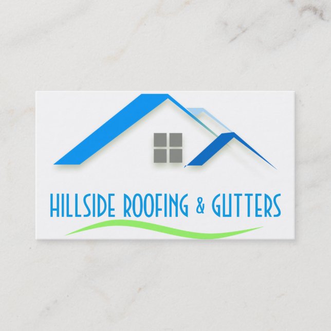 Roofing, Gutters, Construction Business Card (Front)