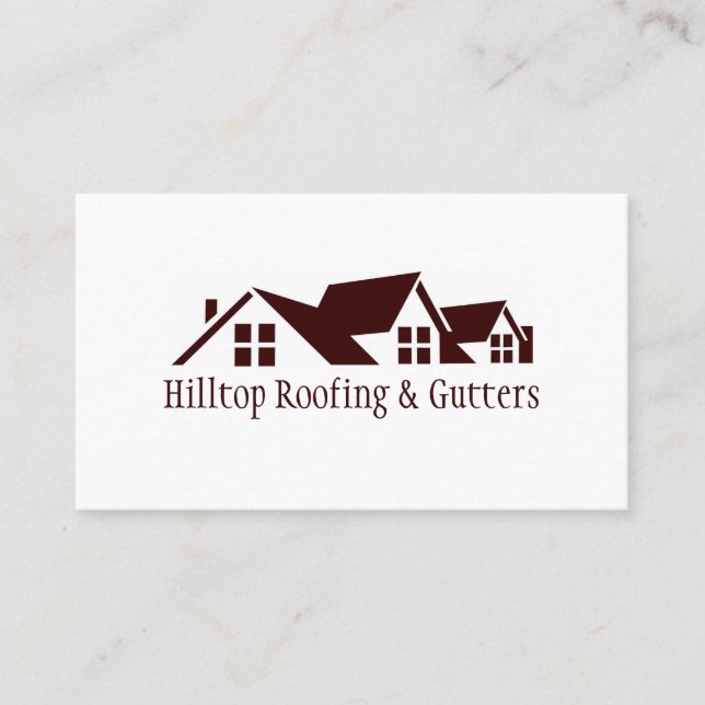 Roofing, Gutters, Construction Business Card (Front)