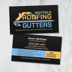 Roofing & Gutters Contractor Business Card