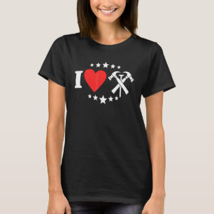 Roofing Love Roof Blankets Heart I Love Roofing 2 T-Shirt