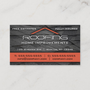 Roofing Professional Business Card Orange