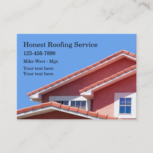 Roofing Professional Business Cards (Front)