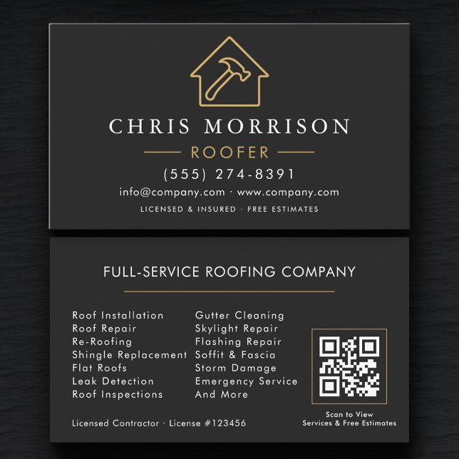 Roofing Professional QR Code Business Card (Creator Uploaded)