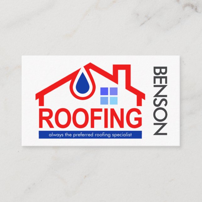 Roofing Repairs Leaking Roof Business Card (Front)