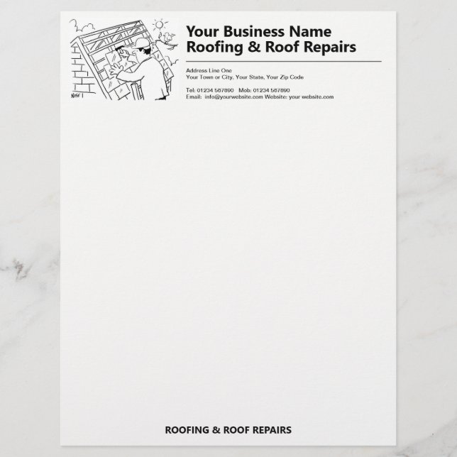 Roofing & Roof Repairs Business Letterhead (Front)