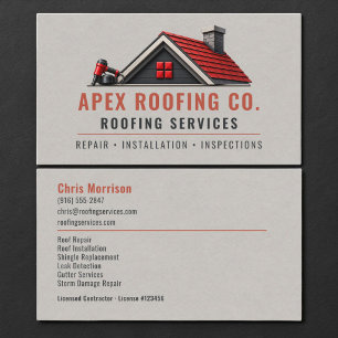 Roofing Roofer Professional Business Card